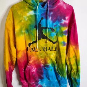 Colortone Tie-Dye Hooded Sweatshirt Size S Pullover Hoodie FALL BALL (U4)